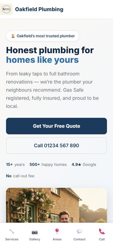 Growth package example - mobile view