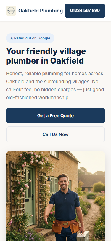 Starter package example - mobile view